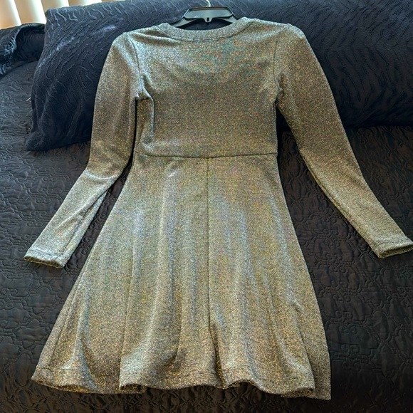 1990s Betsey Johnson silver and black sparkly dress - Picture 2 of 5
